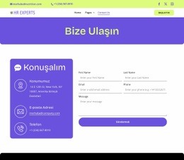 HR contact page Tek Sayfa Şablonları
