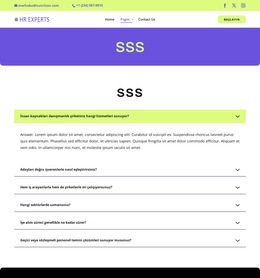 İşe alım SSS Web Sitesi Şablonları