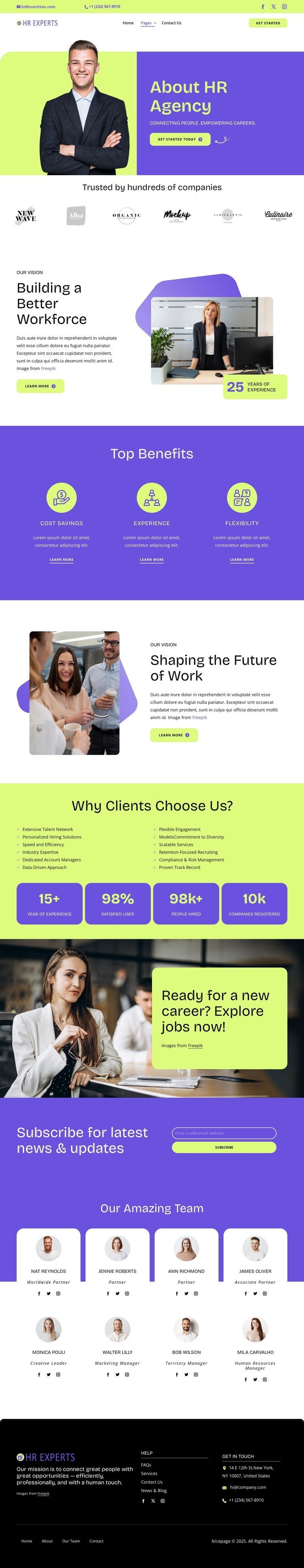 Meet your HR partner Web Page Design