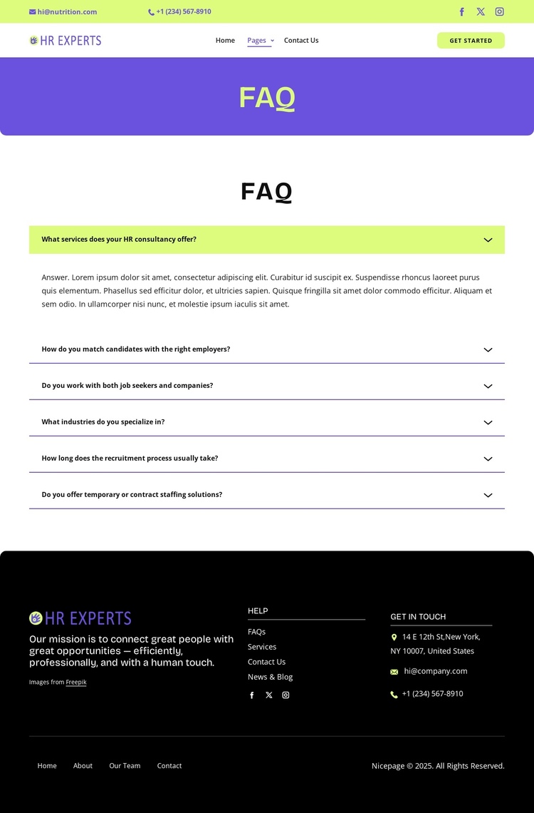 Recruitment FAQ Website Builder Software