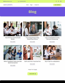 HR Blog Website Template