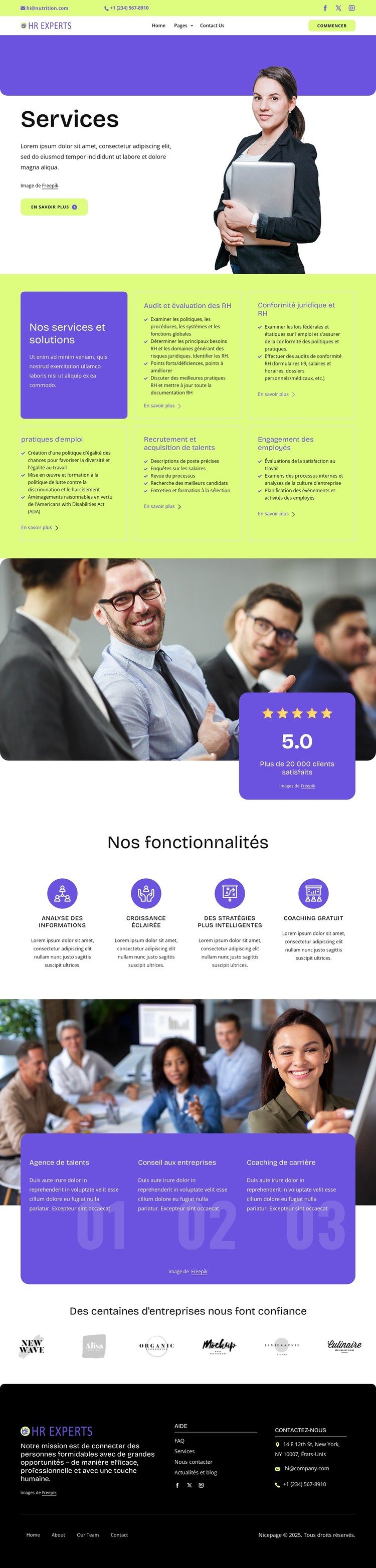 HR services and solutions Modèle CSS