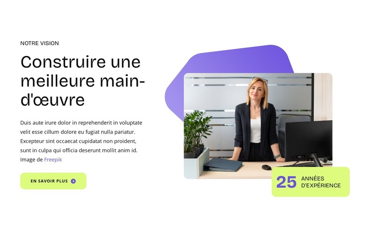 Construire une meilleure main-d'œuvre Modèle de site Web