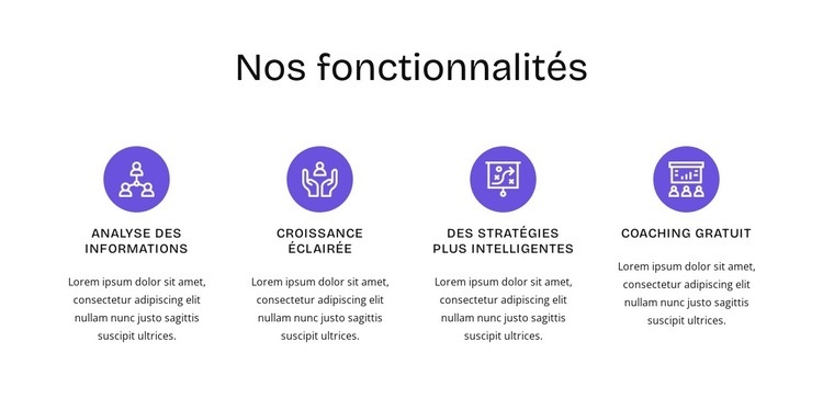 Fonctionnalités RH Modèle d'une page