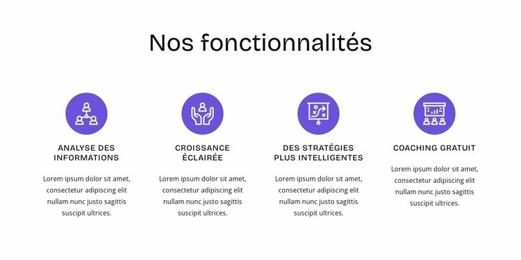 Fonctionnalités RH Page de destination