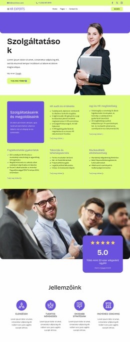 HR services and solutions Weboldal tervezés