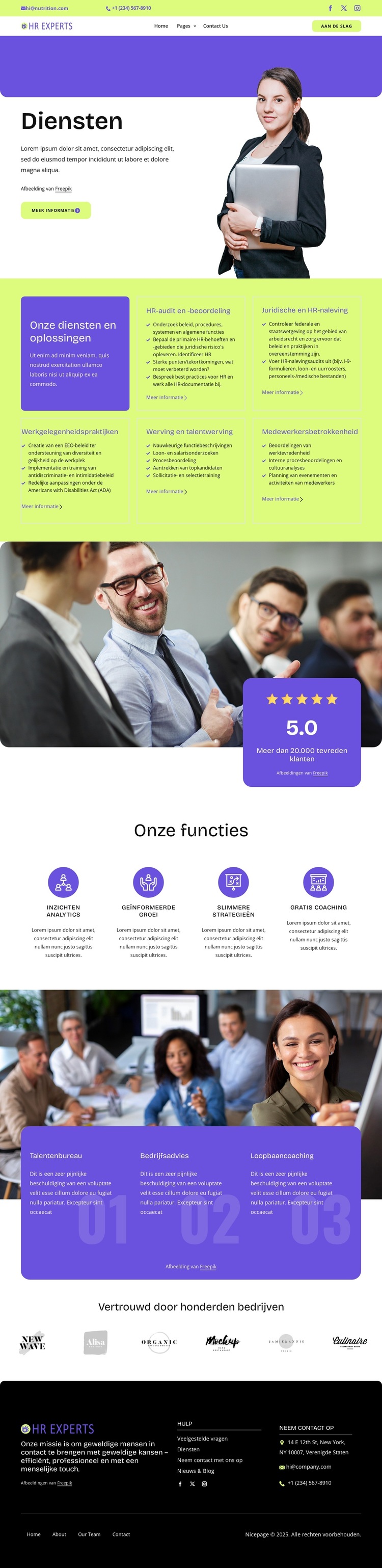 HR services and solutions Website sjabloon