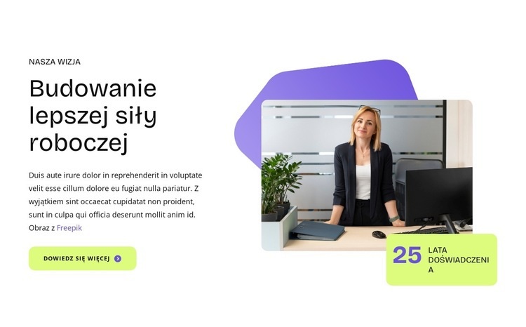 Tworzenie lepszej siły roboczej Projekt strony internetowej