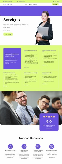 HR Services And Solutions Landing Page