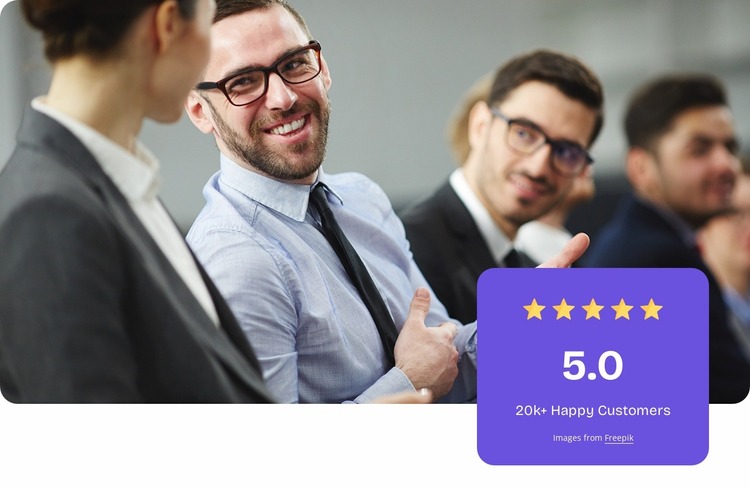 20k happy customers Website Mockup