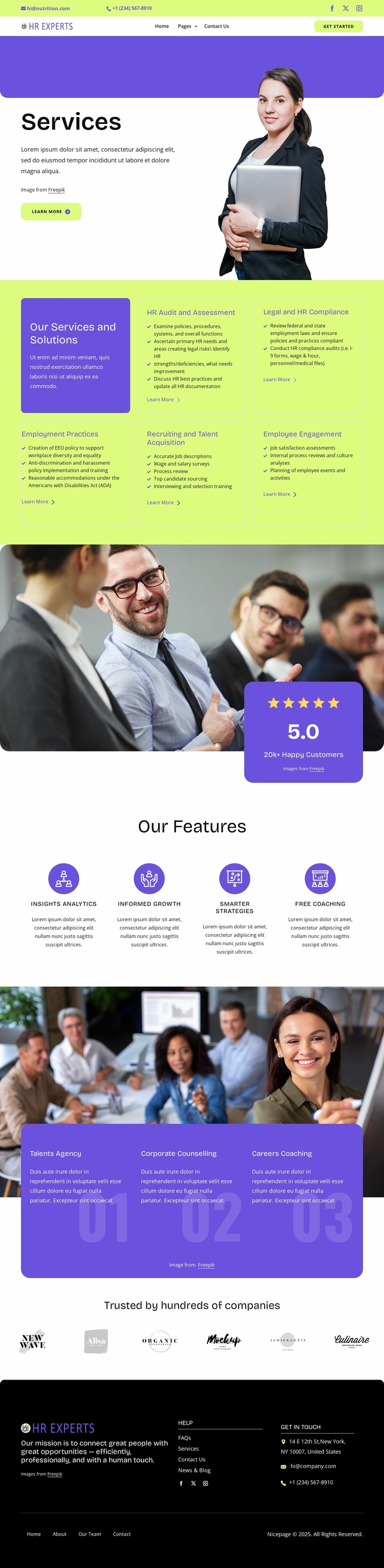 HR services and solutions Website Template