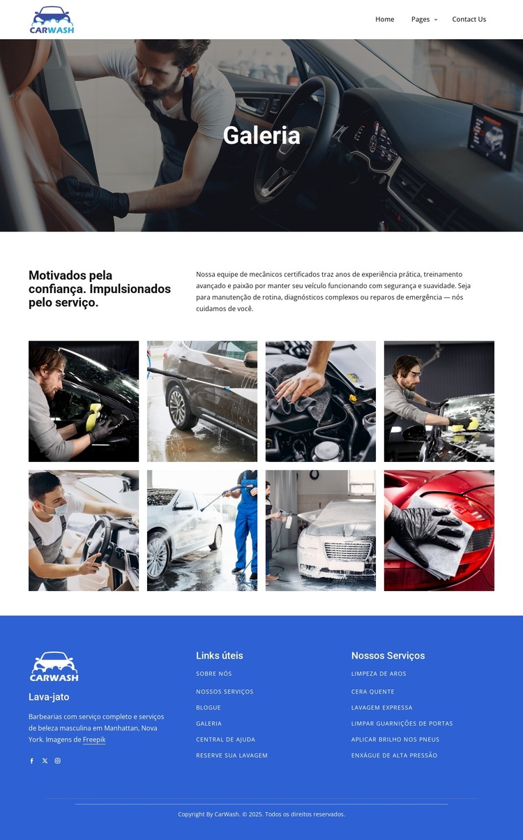 Galeria de lavagem de carros Template CSS