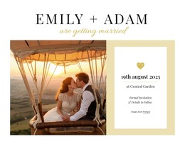 Wedding invitation postcard - HTML Template by Nicepage