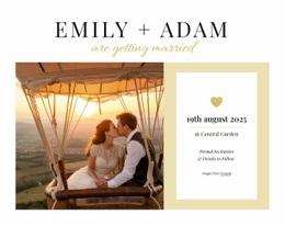 Wedding Invitation Postcard Web Page Design