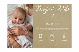 Maquette De Site Web Exclusive Pour Carte Postale De Bienvenue Bébé