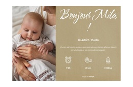 Carte Postale De Bienvenue Bébé - Thème WordPress Moderne