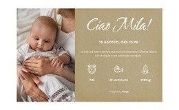 Modello Online Gratuito Per Cartolina Di Benvenuto Per Neonati