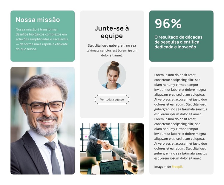 Acelerando os avanços científicos Modelo de site