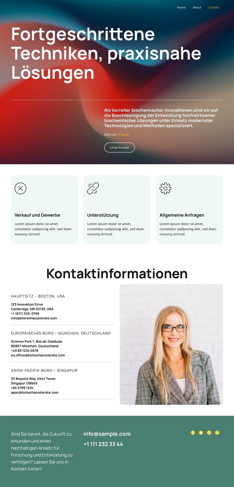 Neudefinition der biochemischen Entwicklung Website-Vorlage