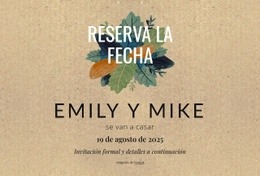 Postal Para Guardar La Fecha Con Hojas