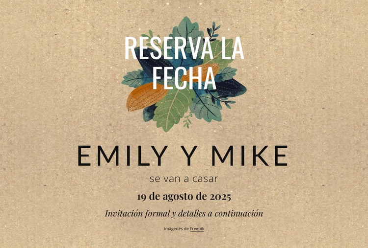 Postal para guardar la fecha con hojas Plantilla CSS