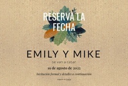 Postal Para Guardar La Fecha Con Hojas Plantilla HTML5