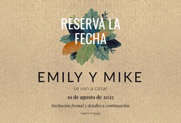 Postal Para Guardar La Fecha Con Hojas