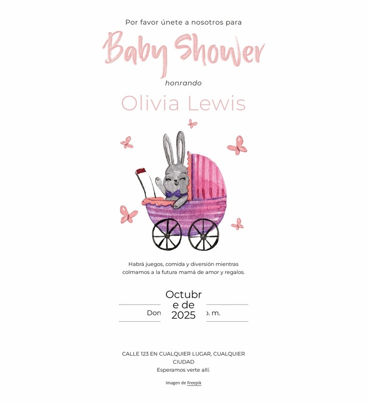 Invitación de baby shower Plantilla Joomla