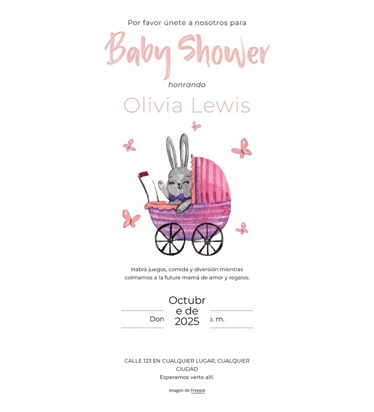 Invitación de baby shower Plantilla