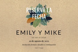 Postal Para Guardar La Fecha Con Hojas