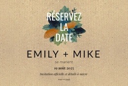 Carte Postale « Save The Date » Avec Des Feuilles