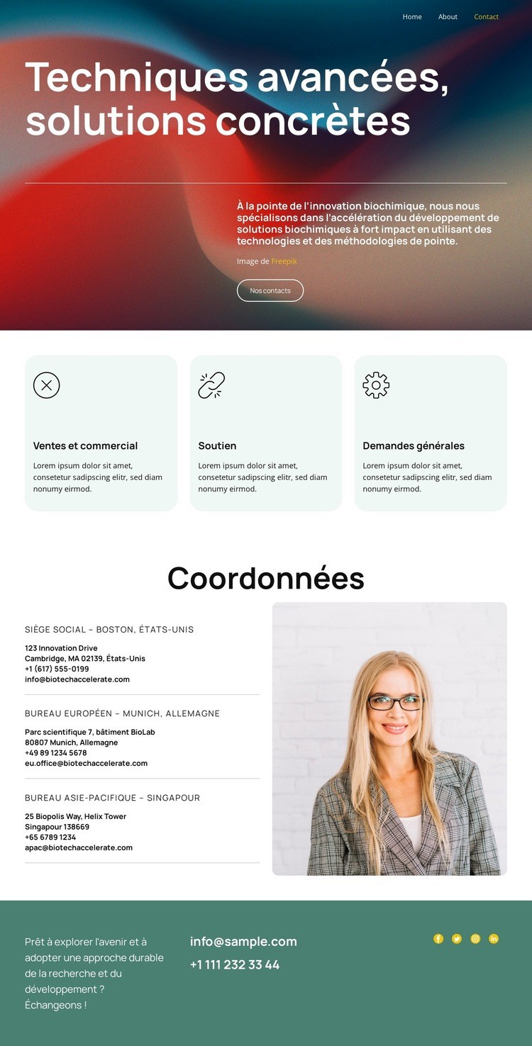 Redéfinir le développement biochimique Conception de site Web