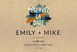 Carte Postale « Save The Date » Avec Des Feuilles