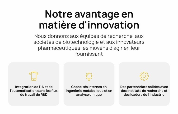 Une science plus rapide, de meilleures solutions Maquette de site Web