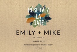 Carte Postale « Save The Date » Avec Des Feuilles