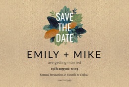 Save The Date Postcard With Leaves