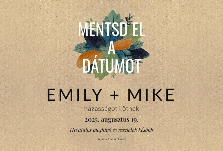 Mentse el a dátumot képeslap levelekkel HTML Sablon