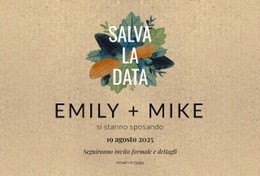 Cartolina "Salva La Data" Con Foglie