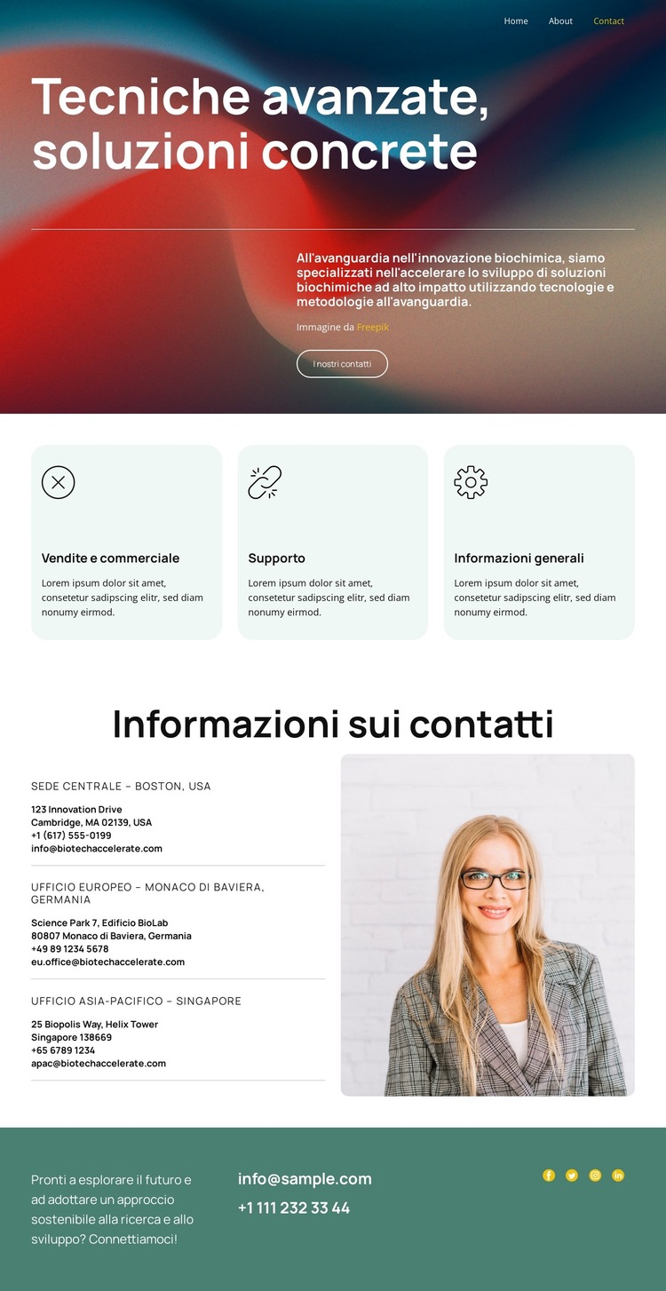 Ridefinire lo sviluppo biochimico Modello di sito Web