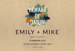 Save The Date Ansichtkaart Met Bladeren