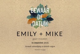 Save The Date Ansichtkaart Met Bladeren