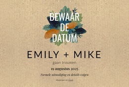 Save The Date Ansichtkaart Met Bladeren