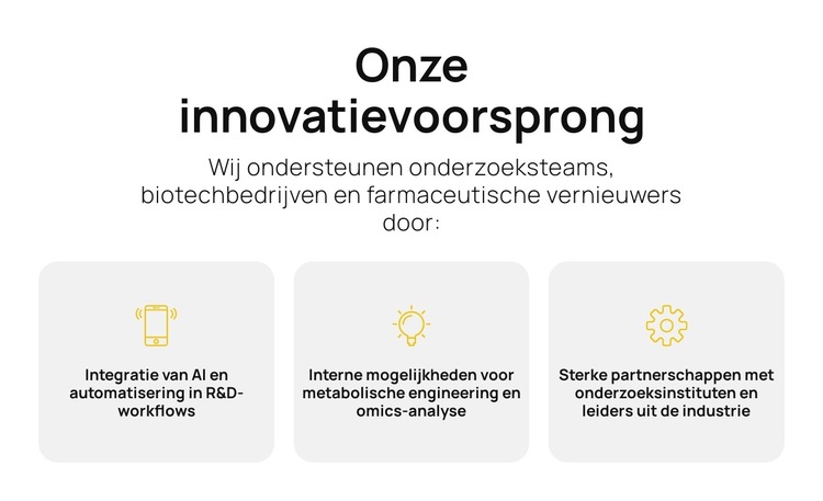 Snellere wetenschap, betere oplossingen Website sjabloon