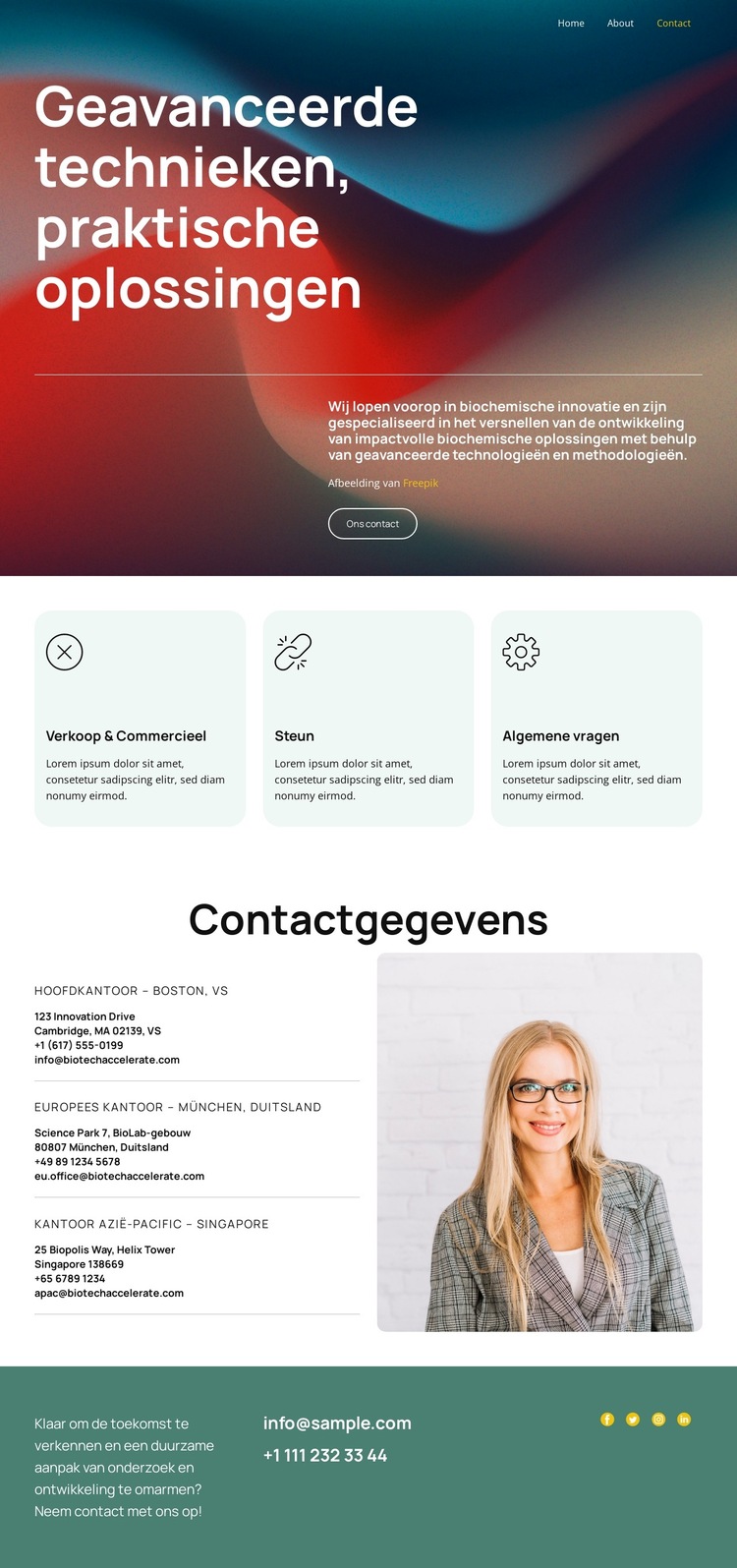 Biochemische ontwikkeling opnieuw definiëren Website sjabloon