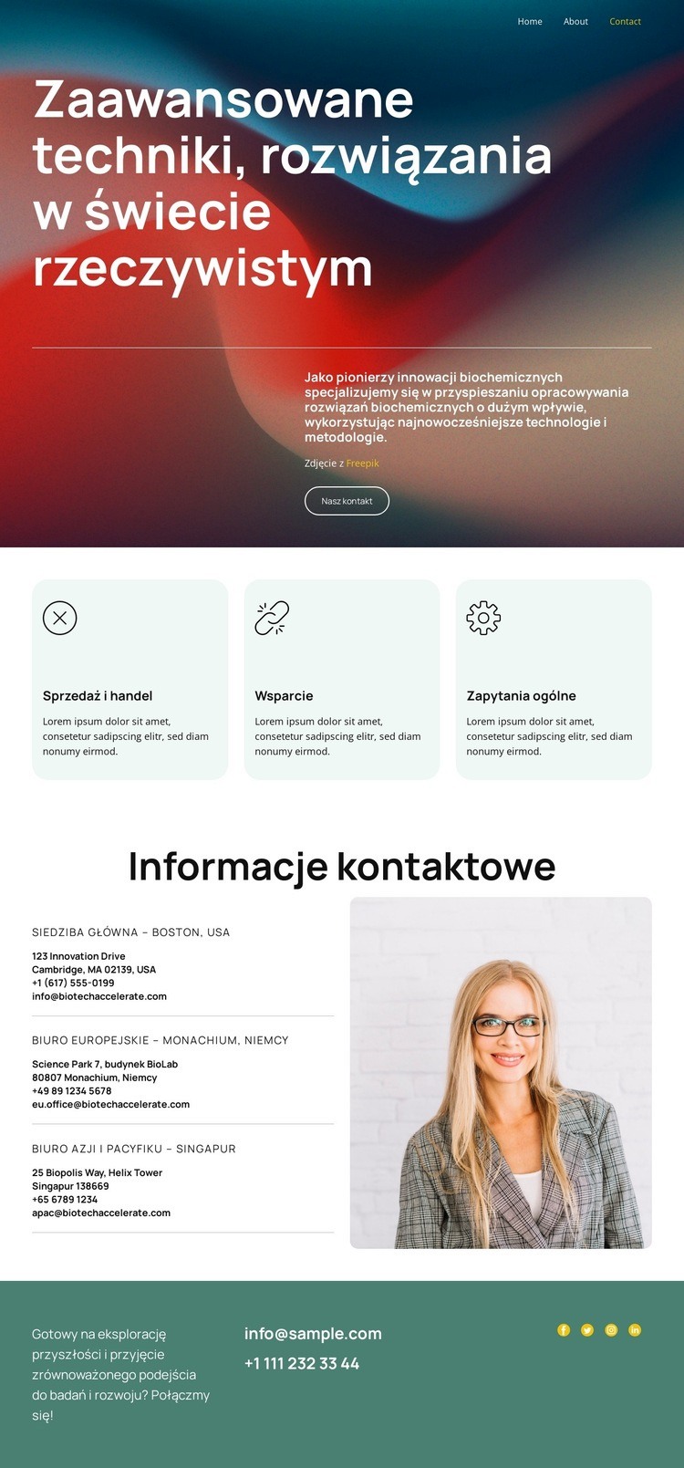 Redefinicja rozwoju biochemicznego Projekt strony internetowej