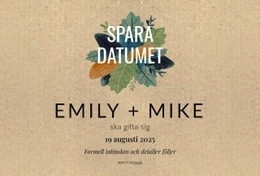 Spara Datum-Vykort Med Löv