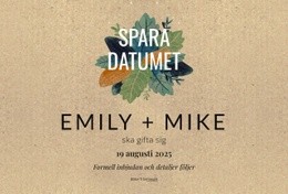 Spara Datum-Vykort Med Löv