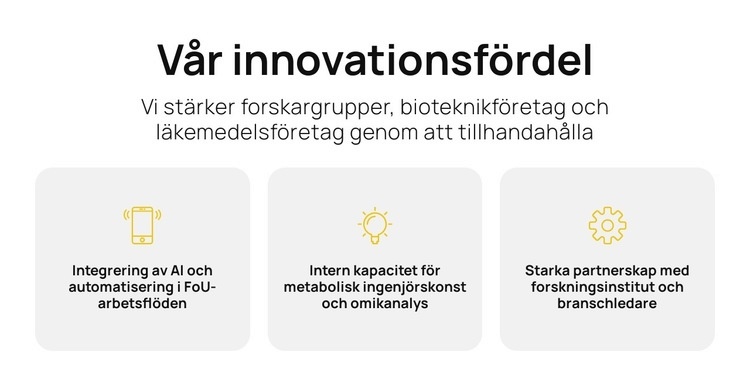 Snabbare vetenskap, bättre lösningar Webbplats mall