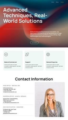 Redefining Biochemical Development - Multi-Purpose Web Page Design