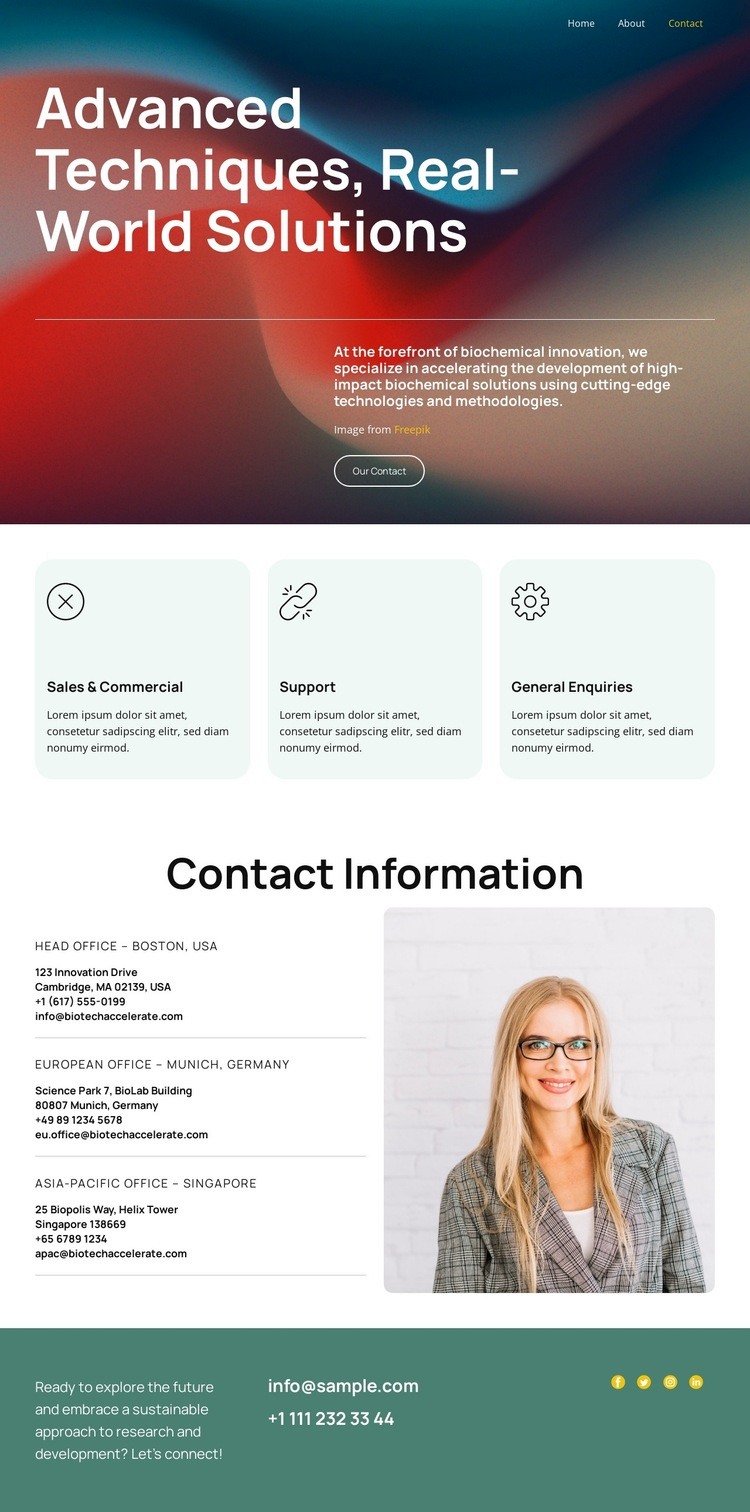 Redefining Biochemical Development Web Page Design